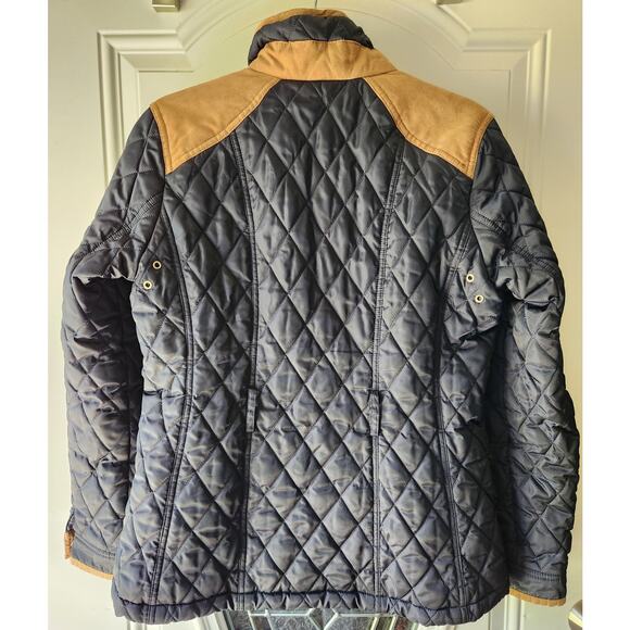 Vince Camuto Black Quilted Brown Suede Jacket Women Size Small - Picture 2 of 5